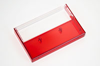 Red Tint back / Clear front with square corners cassette case
