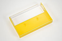 Yellow back / Clear front with square corners cassette case