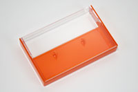 Orange back / Clear front with square corners cassette case