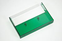 Green Tint back / Clear front with square corners cassette case