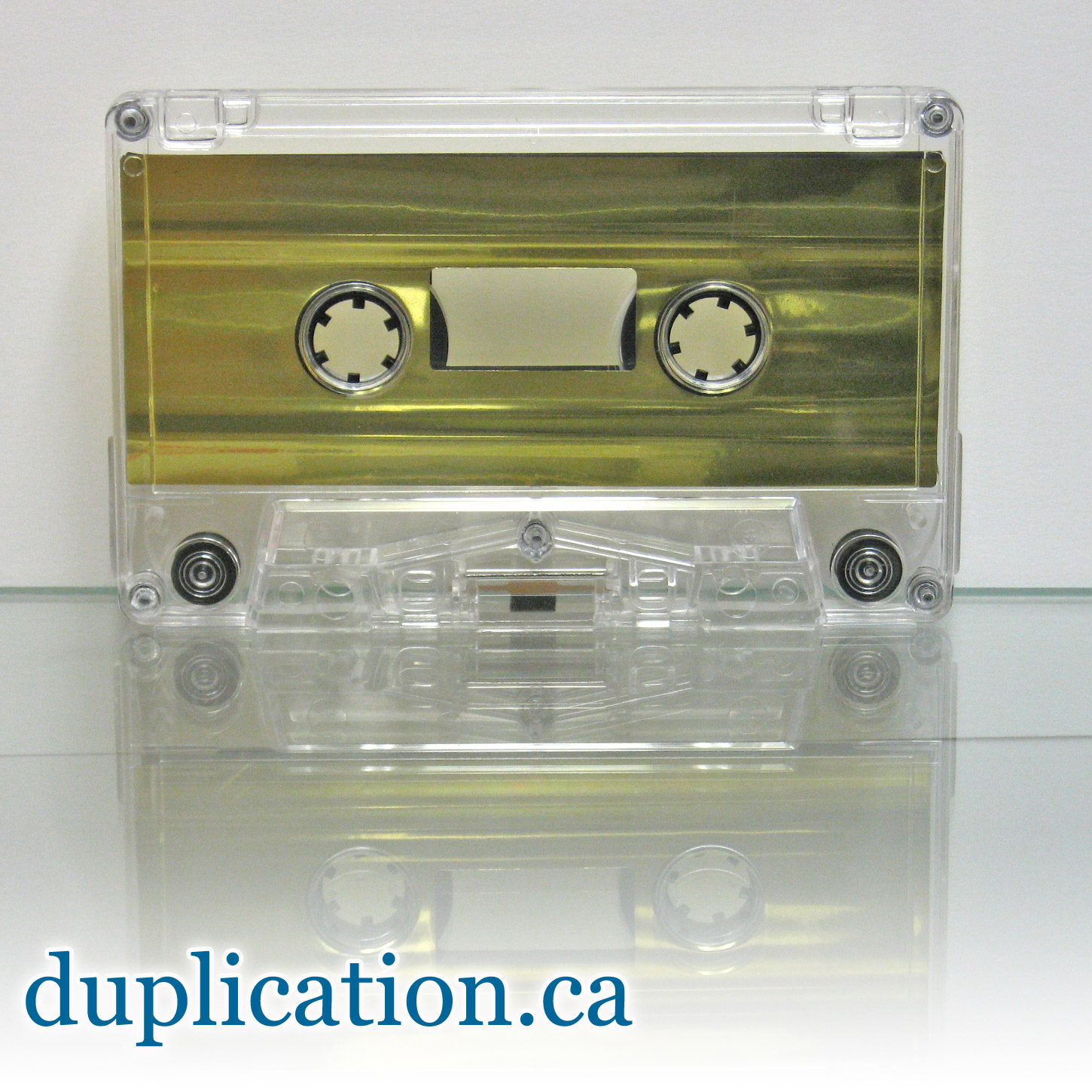 audio cassette with metallic gold liner