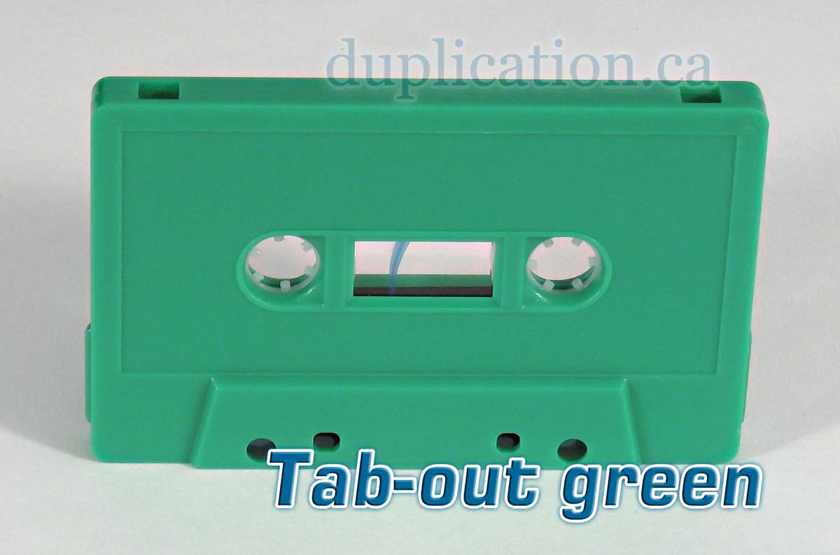 opaque green audio cassette