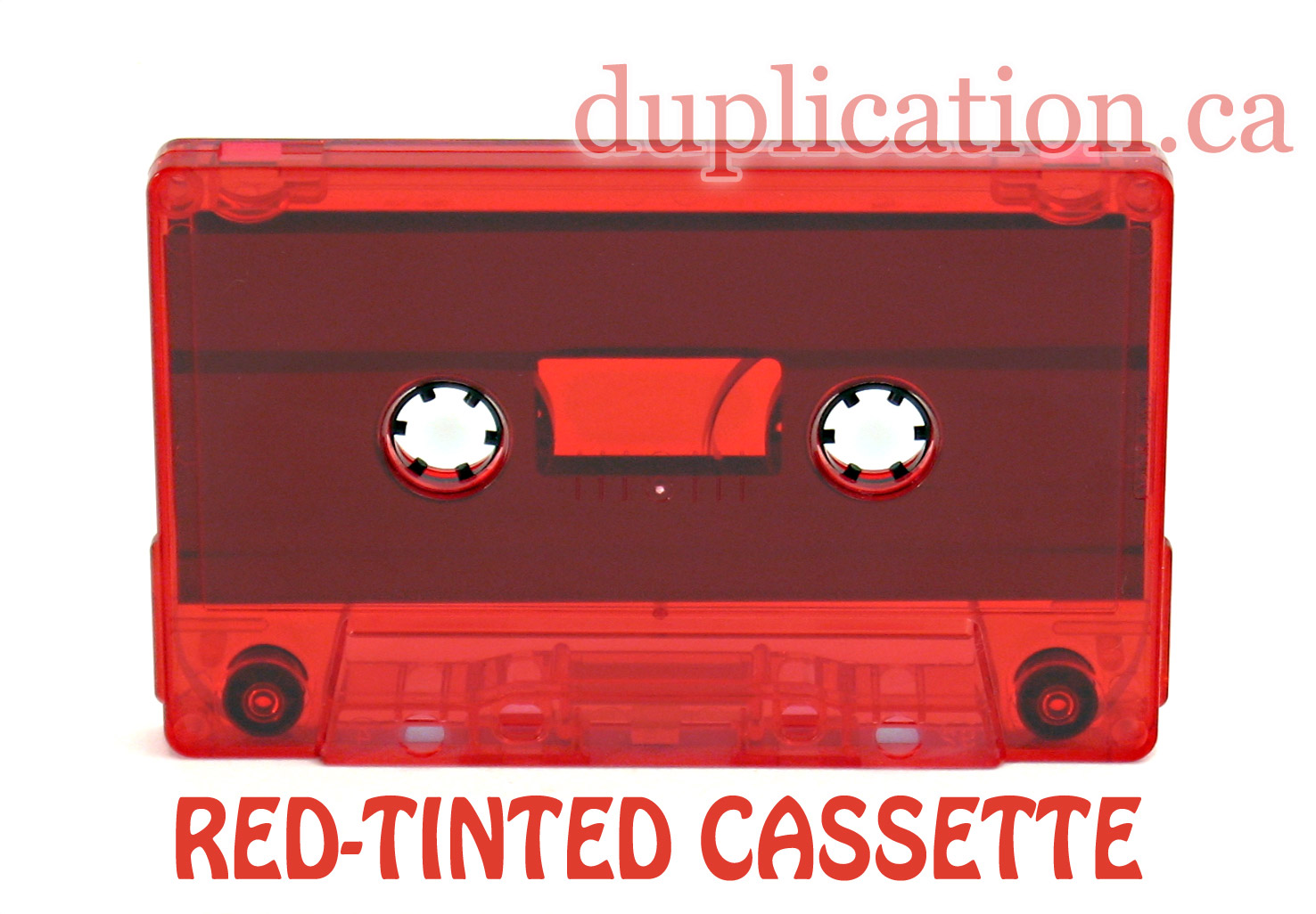 red-tinted audio cassette