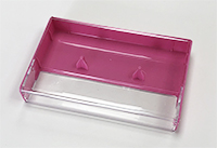 Pink back / clear window cassette case