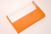 Solid Fluorescent Orange tint back / Clear window