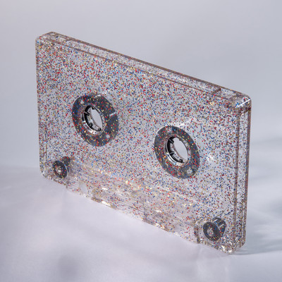 blue gold silver gliiter cassette