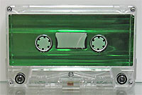 audio cassette with green metallic liner
