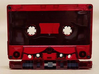 C-35 Chrome Tape in Red Tinted Hi-Def Chrome Cassette Shell