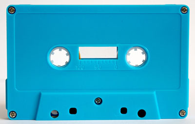 aqua light blue cassette