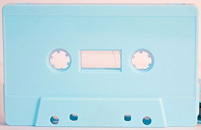 C-23 Baby Blue Tabs Out Audio Cassettes with Hi-Fi Music-Grade Audio Tape