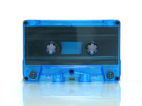 blue tinted audio cassette c-0 c-zero