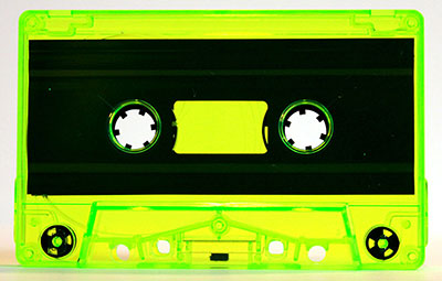 C-43 Florescent Green Tinted Audio Cassettes With Super Ferro Music Grade Audio Tape