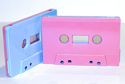 C-30 Bicolor Pink and Blue Audio Cassettes with Hi-Fi Music-Grade Audio Tape