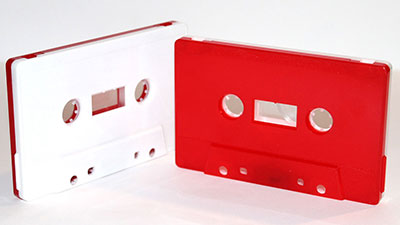 C-30 Bicolor Red And White Audio Cassettes