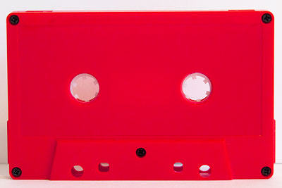 C-40 Solid Red Audio Cassettes with Hi-Fi Music-Grade Audio Tape