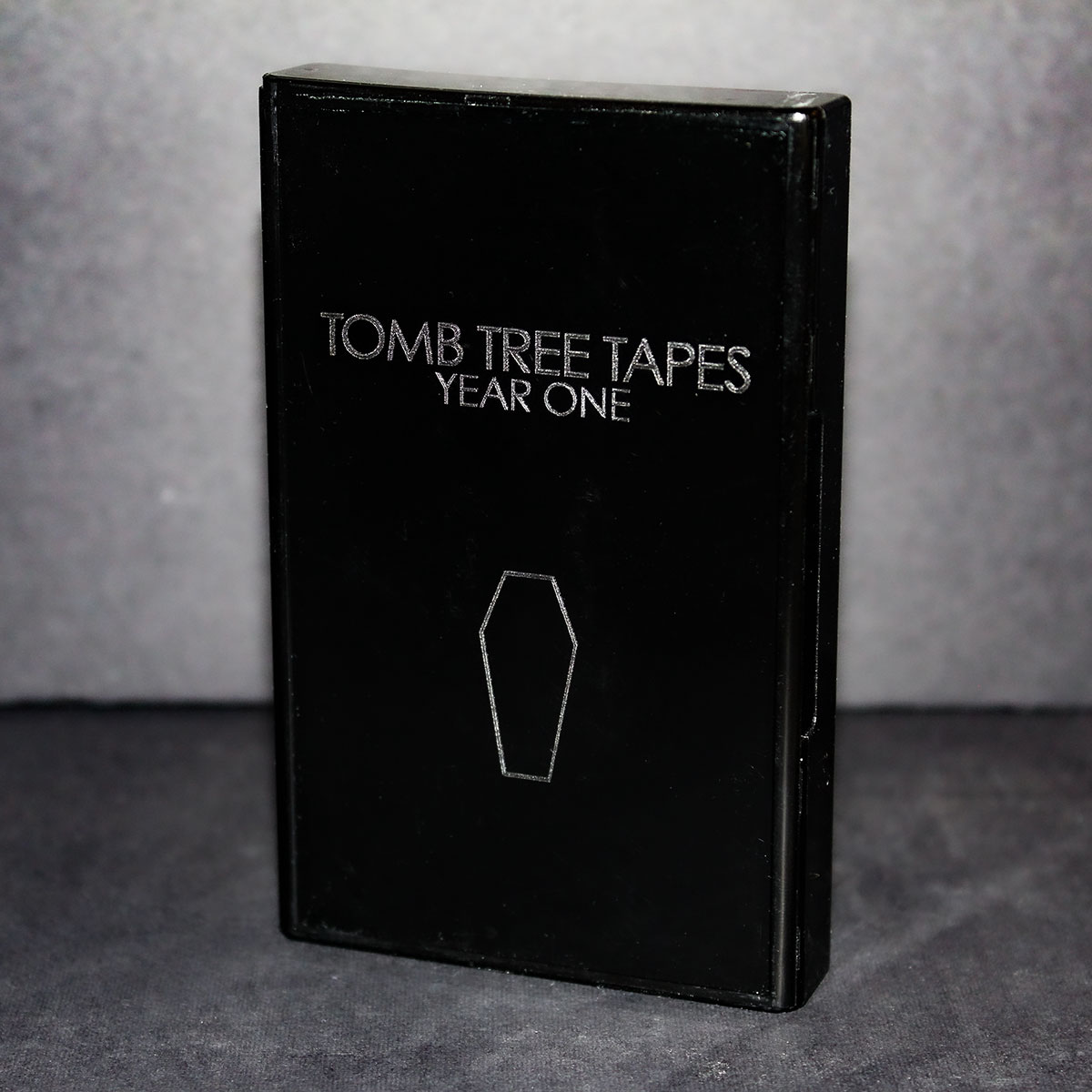Tomb Tree Tapes w/ laser engraving on black cassette case