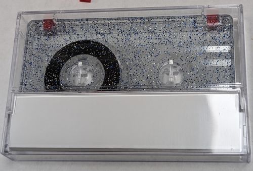 C-23 Silver and Blue Glitter(tabs-in) loaded with hi-fi tape comes with cases and J-card