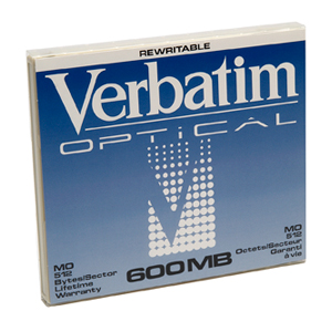 Verbatim 5.25 MO 1X Capacity - Magneto-Optical disk 600 MB DISCONTINUED
