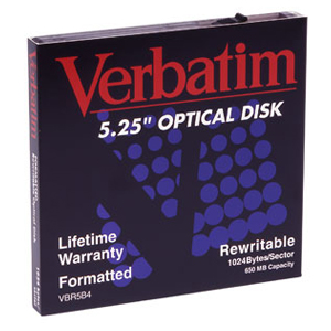 Verbatim 5.25 MO 1X Capacity 1 x Magneto-Optical disk 650 MB DISCONTINUED
