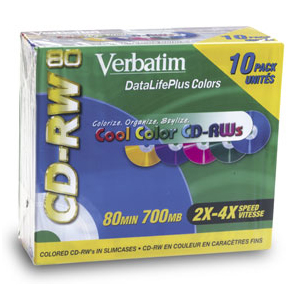 Verbatim DataLifePlus Colors - CD-RW 700 MB ( 80min ) 4x
