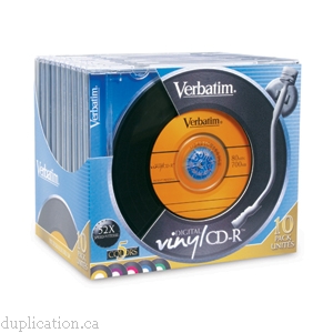 Verbatim Digital Vinyl CD-R x 10 - 10 x CD-R 700 MB ( 80min - jewel case - Verbatim - CD-R Media - Blank Media (Tape, Optical, - Duplication.ca