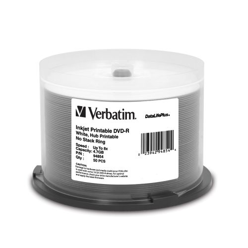 Verbatim DVD-R 4.7GB 8x DataLifePlus Inkjet Printable (50-Pack Spindle)