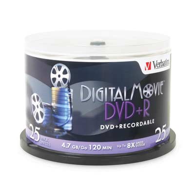Verbatim DigitalMovie DVD+R, ultra high quality, non-degrading disc