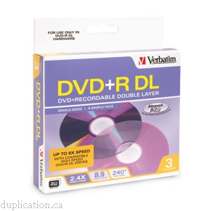 DVD+R DL 8.5GB 2.4x 3pk Jewel Cases with Free Shipping