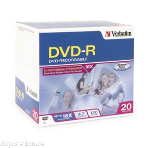 DVD-R 4.7GB 16X 20PK SLIMCASE
