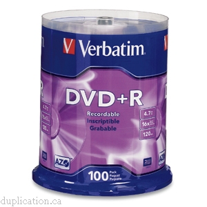VERBATIM DVD+R 4.7GB 16X BRANDED 100PK SPDL