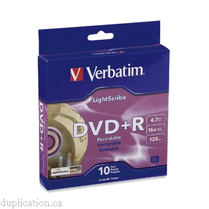 Verbatim LightScribe - DVD+R 4.7 GB 8x – 10x10pk