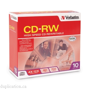 Verbatim -  x CD-RW 700 MB ( 80min ) 4x - 12x - slim jewel case - storage media