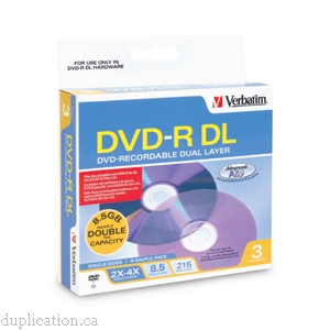 Verbatim storage media - x DVD-R DL 8.5 GB 2x(min) - 4x(max) -  3pk