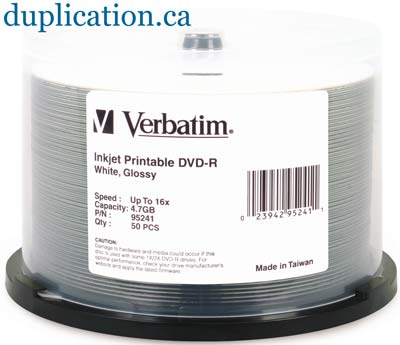 DVD-R 4.7 GB 16x - glossy white - ink jet printable surface - spindle 50pk