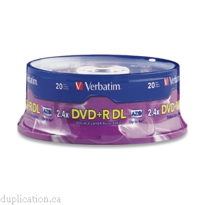 DVD+R DL 8.5GB 2.4X(up to 8X) Branded Surface 20pk Spindle Box