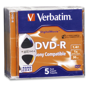 DVD-R (8cm) 1.4 GB 1x - jewel case - storage media 5pk