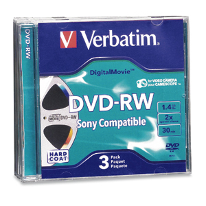 Verbatim DigitalMovie DVD-RW (8cm) 1.4 GB 1x - 2x - jewel case 3pk