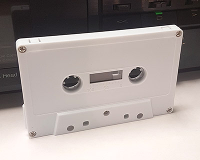 C-90 White Super Ferro Music-Grade Audio Cassettes, Tabs In