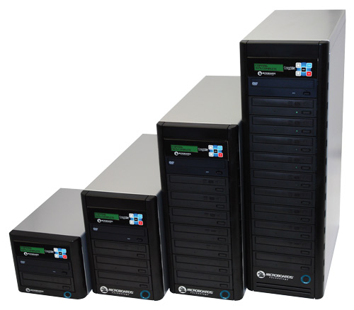 CopyWriter Premium CD-DVD duplication towers, 3 to 10 Drives with Hard Drive