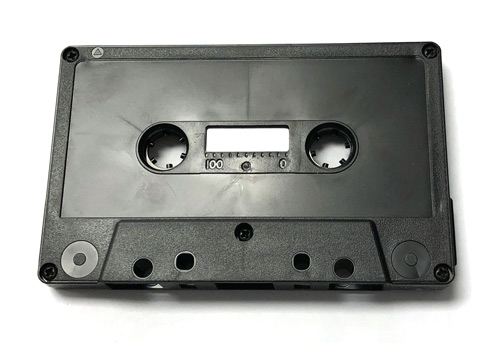 C-82 Black Chrome Tabs Out Cassette with Chrome Tape