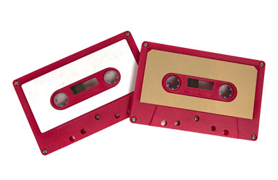 C-49 Rubine Red Audio Cassette With Labels