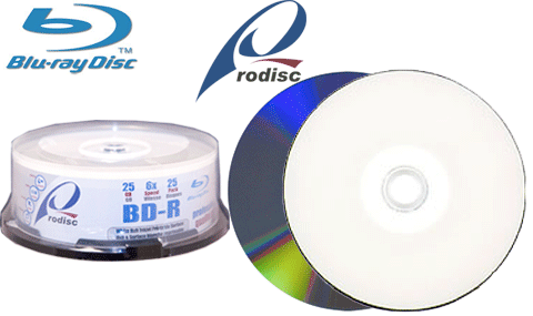 Rodisc 25 GB Blu-Ray White Inkjet Hub Printable 25pcs Cake Box