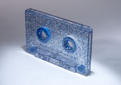 C-4 Blue  Glitter Cassettes with Hi-Fi Music-Grade Audio Tape