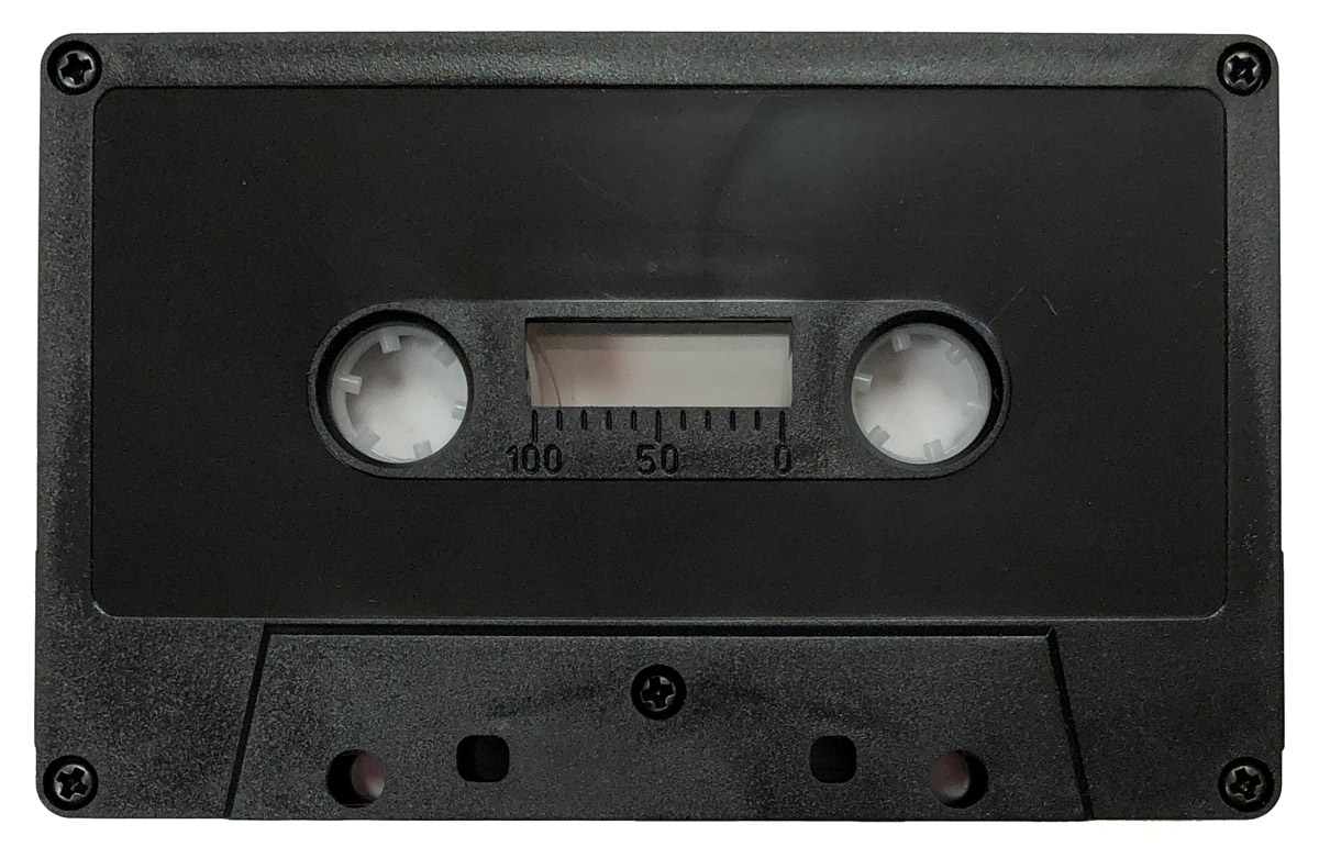 C-30 Black Tabs In Cassettes with Vintage Super Ferro Music-Grade Audio Tape