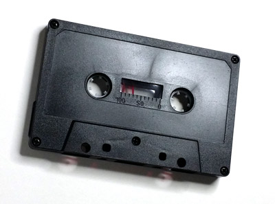 C-6 Chrome Tape in Matte Black Tabs Out Type 1 Cassette Shell