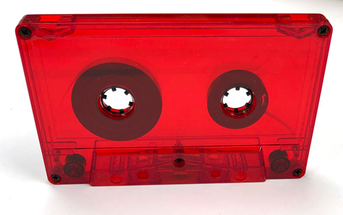 C-20 BASF Chrome High Bias Tape in Red Transparent Cassette Shells