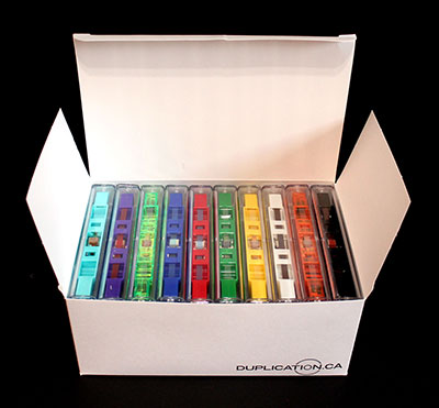 C-90 Color Mixtape Pack - 90 Minute Cassettes with Cases and J-Cards (10-pack, random colors!)