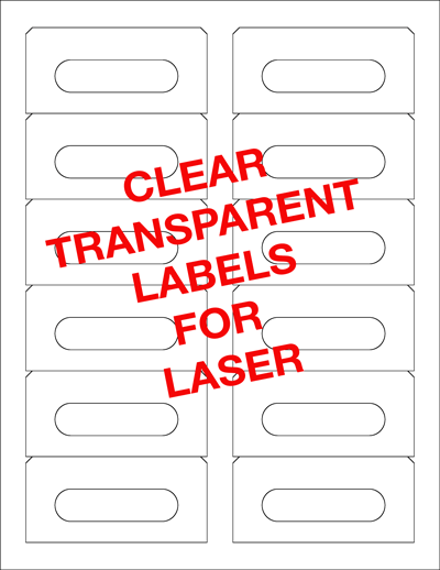 Transparent Audio Cassette Labels For Laser Printers - 12 up
