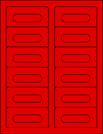 Red Audio Cassette Labels - 12 Up, Square Bottom Corners
