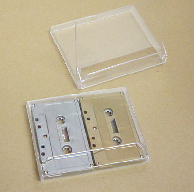 Double Cassette Box, 2 Side by Side, Clear/Clear, No Posts